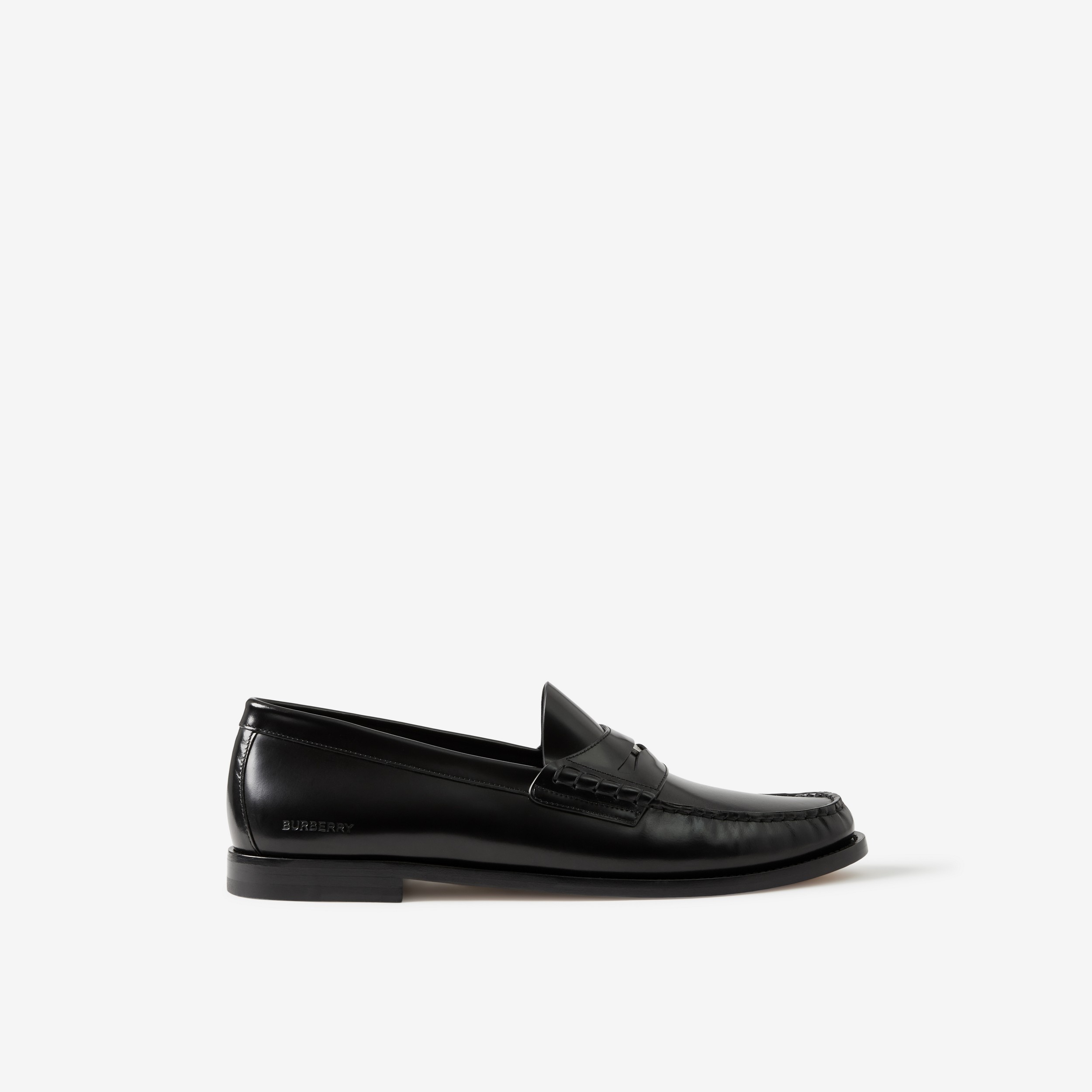 Coin Detail Leather Penny Loafers in Black - Men | Burberry® Official - 1