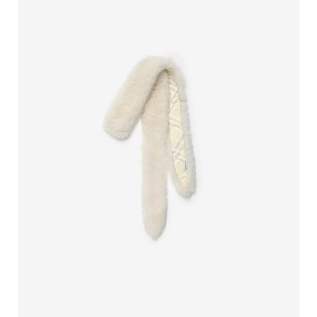  Check Skinny Shearling Scarf
