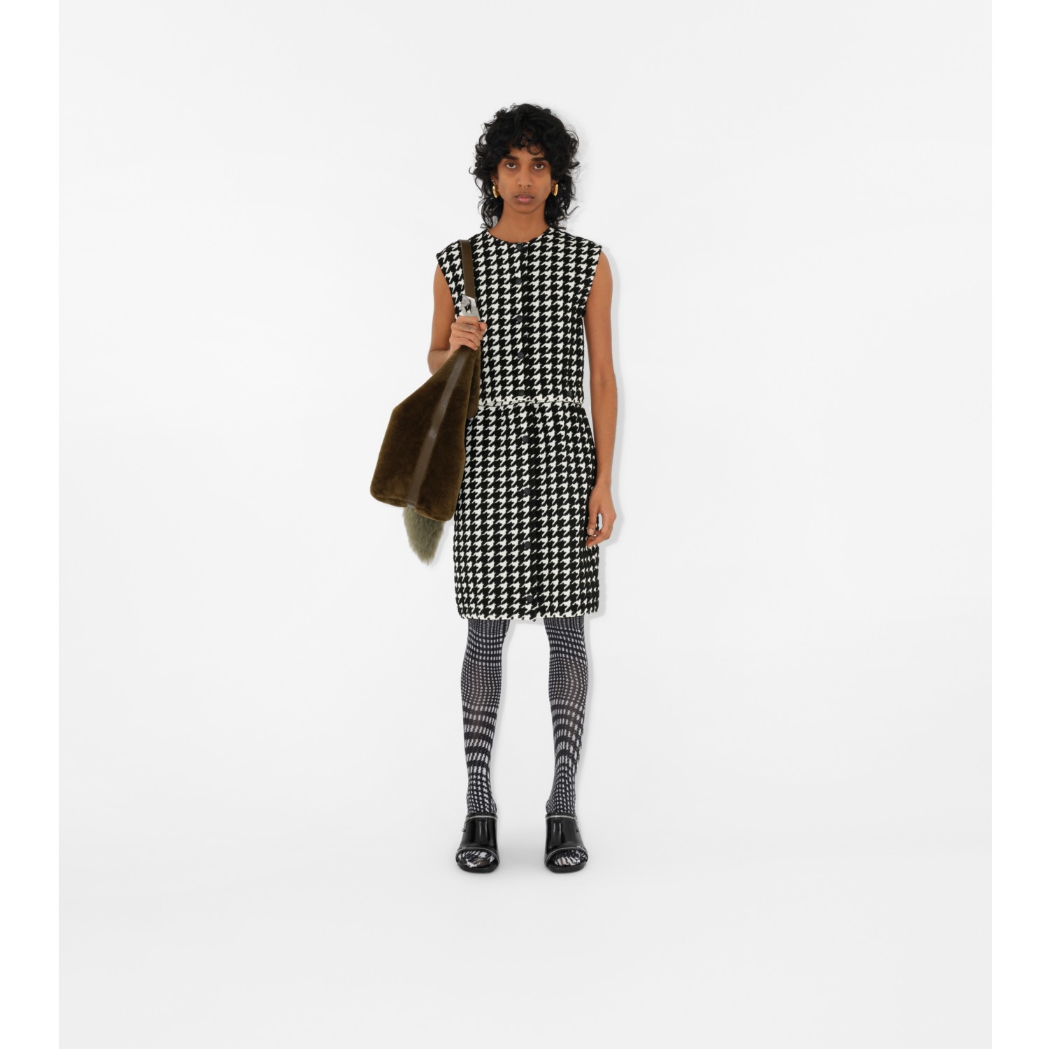 Black and White Houndstooth Dress