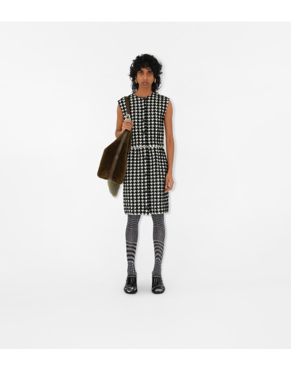 Houndstooth Nylon Blend Dress