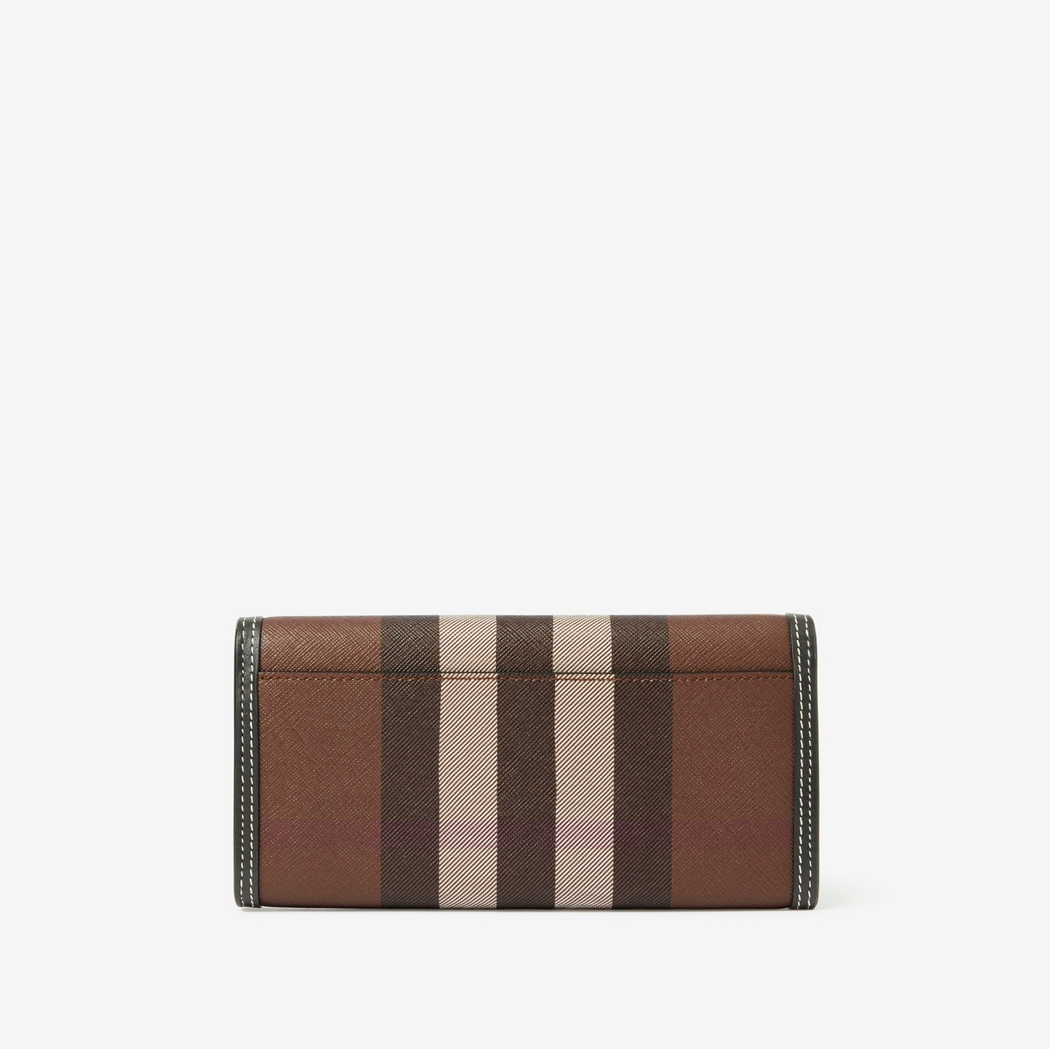 Brieftasche im Kontinentalformat aus Karogewebe und Leder (Dunkles Birkenbraun) - Damen | Burberry®