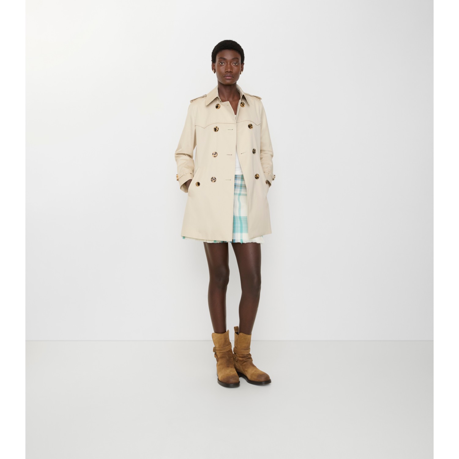 Short Gabardine Summerside Trench Coat​ - thumbnail 3