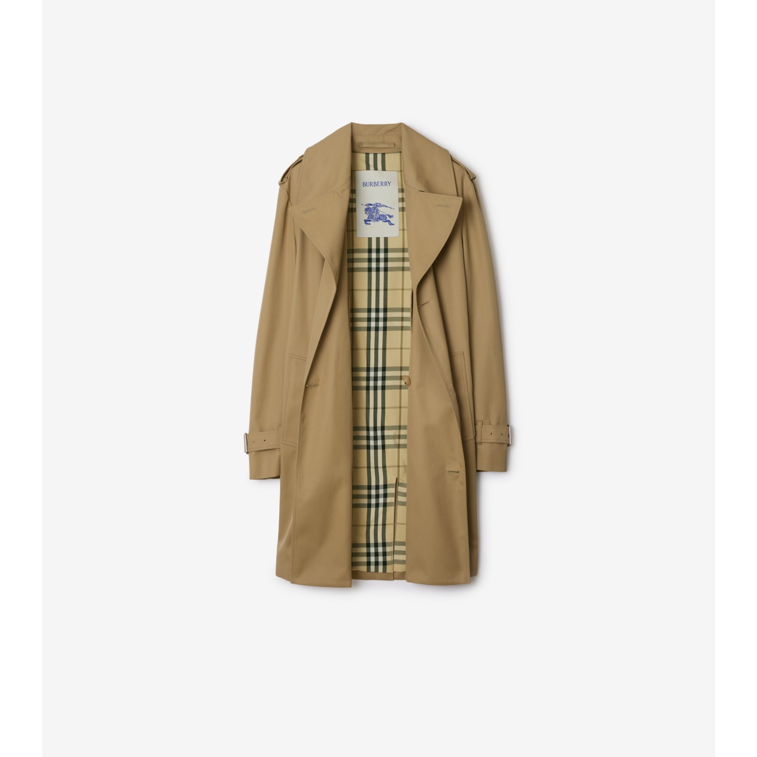 Mid-length Cotton Blend Trench Coat