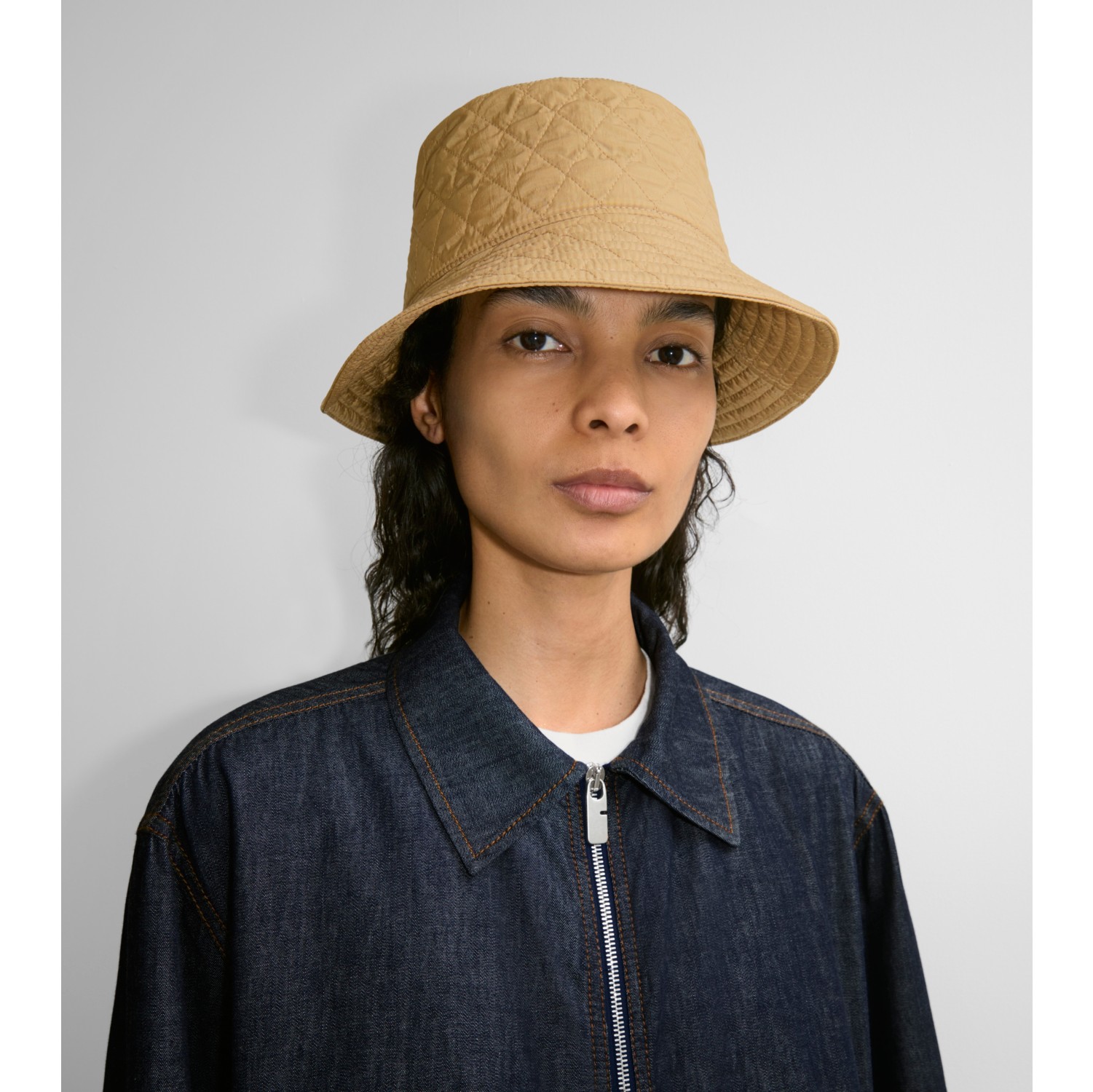 Packable Quilted Nylon Bucket Hat in Flax - Men | Burberry® Official