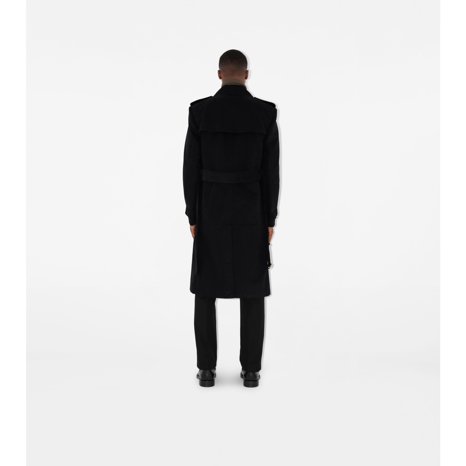 Long Cotton Nylon Trench Coat