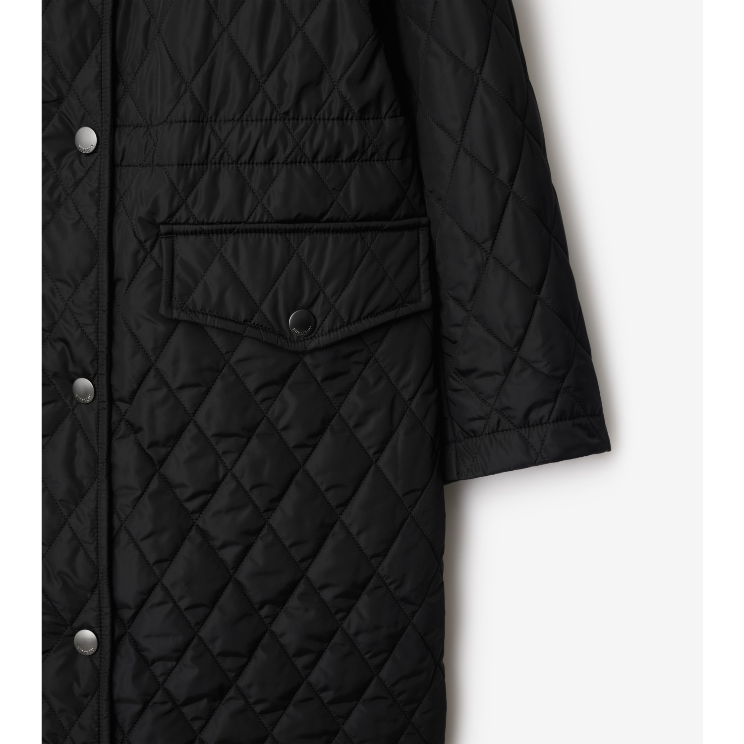Quilted Nylon Hooded Coat