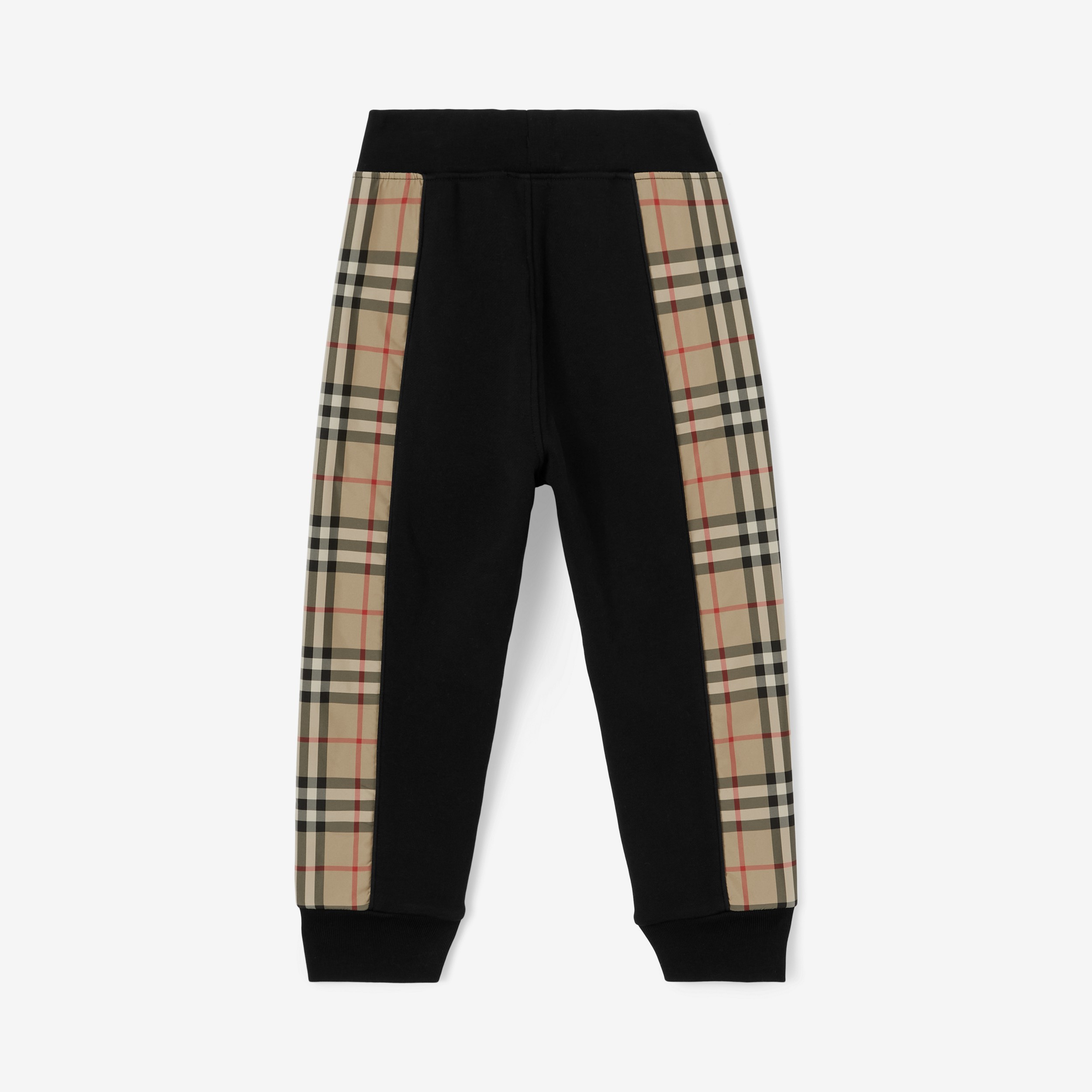 Vintage Check Panel Cotton Jogging Pants in Black | Burberry® Official - 2