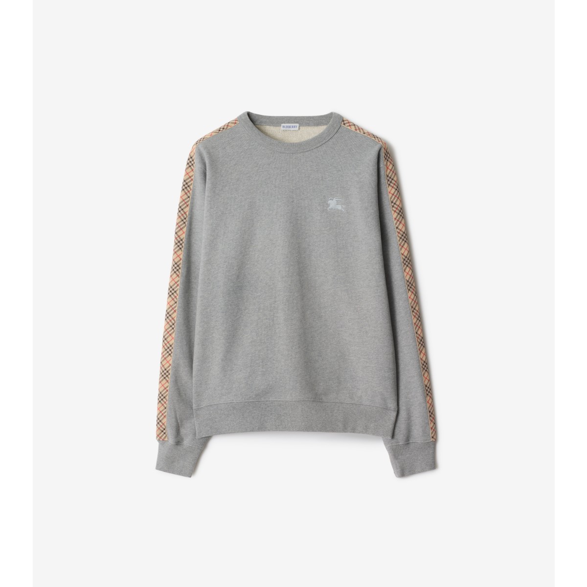  Check Trim Cotton Sweatshirt