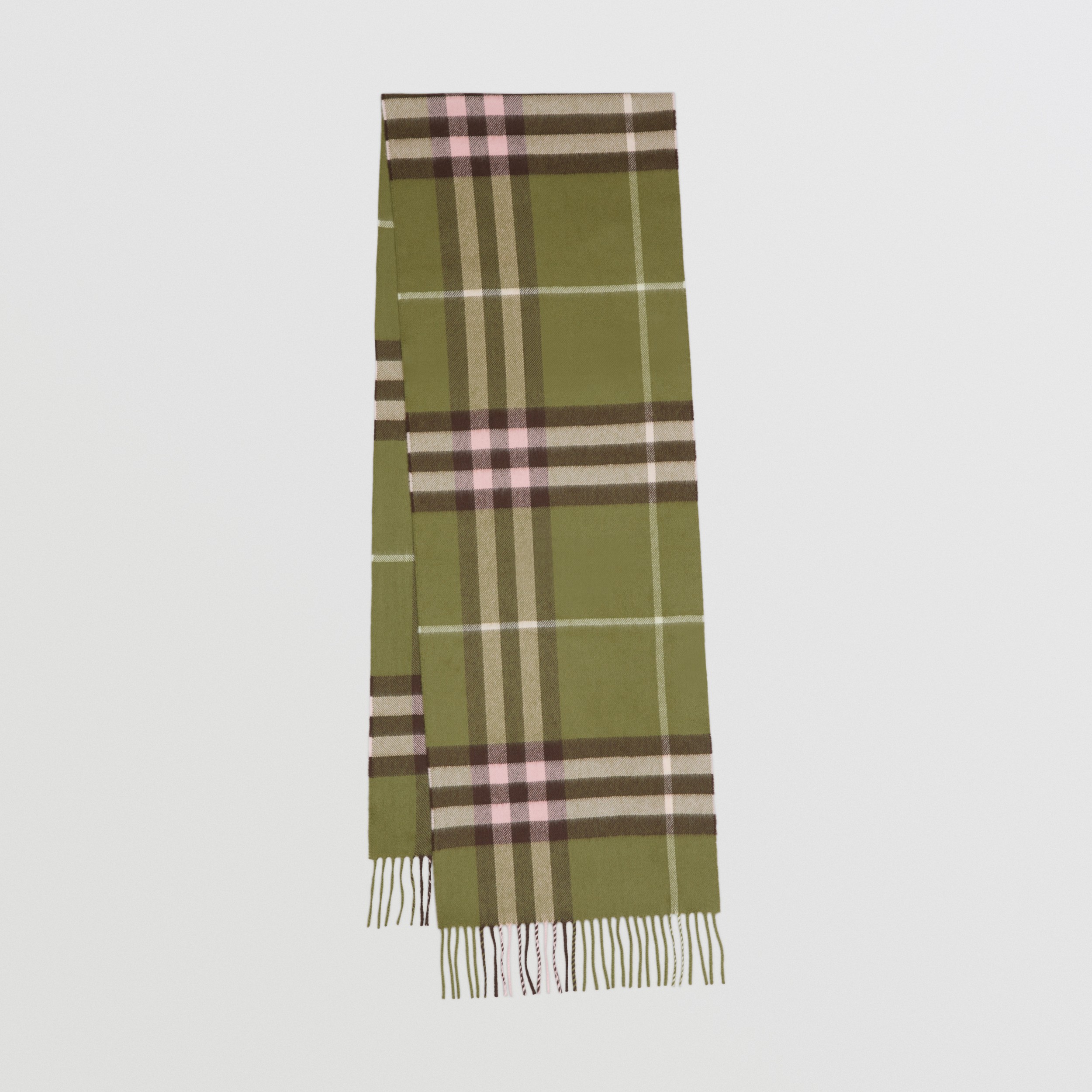 The Burberry Check Cashmere Scarf in Spruce Green | Burberry® Official - 1