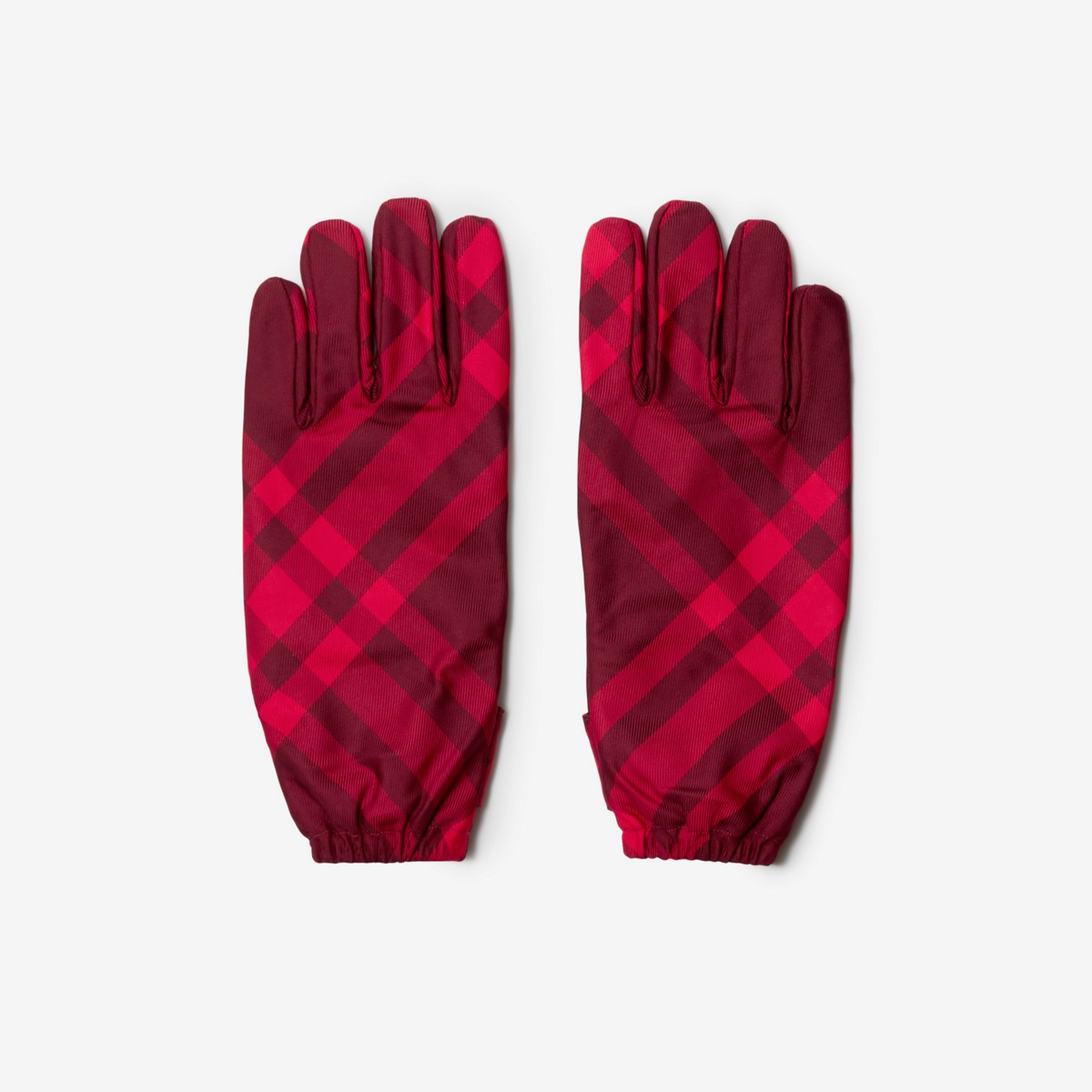 Burberry Check Nylon Gloves In Ripple