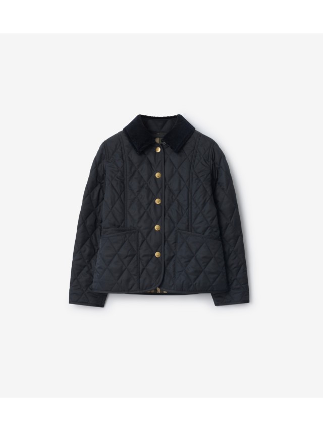バーバリー　チルドレン　キルティングジャケット　黒　6Y116 キルティング ナイロン バーンジャケット (ブラック／サンド