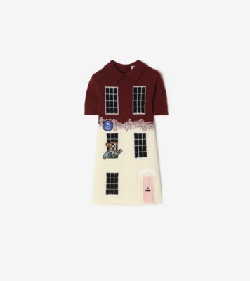 Burberry タウンハウスベア ウールカシミア ドレス (クラレットレッド) | Burberry®公式サイト