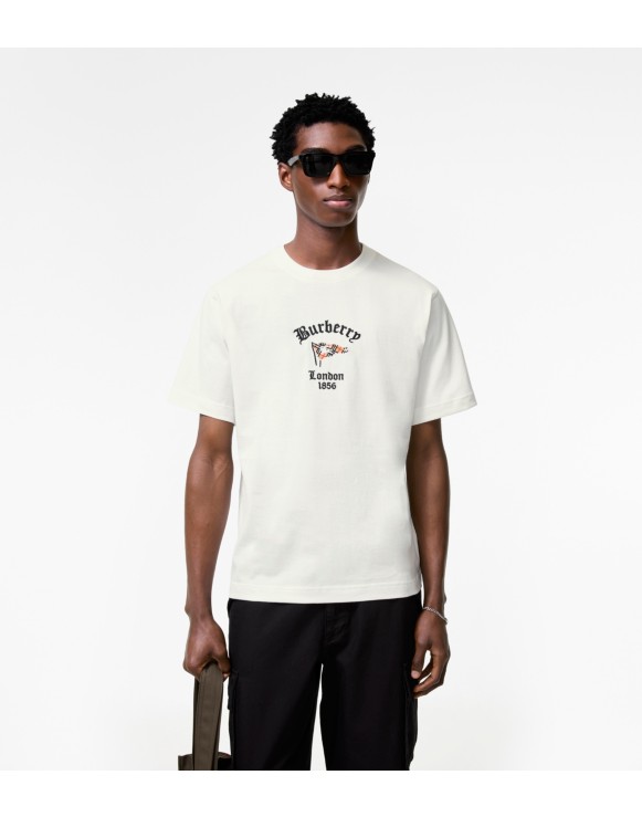 バーバリーTシャツ BURBERRY (バーバリー) ビッグEKDプリント クルーネック 半袖 Tシャツ