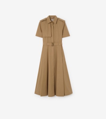 Cotton Poplin Shirt Dress in Puddle beige - Women | Burberry® Official