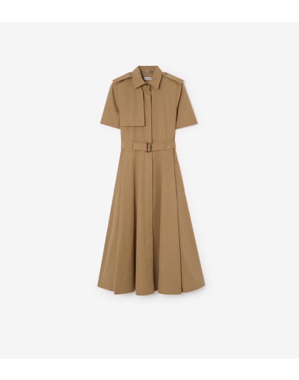 Vestido camisero en popelina de algodón