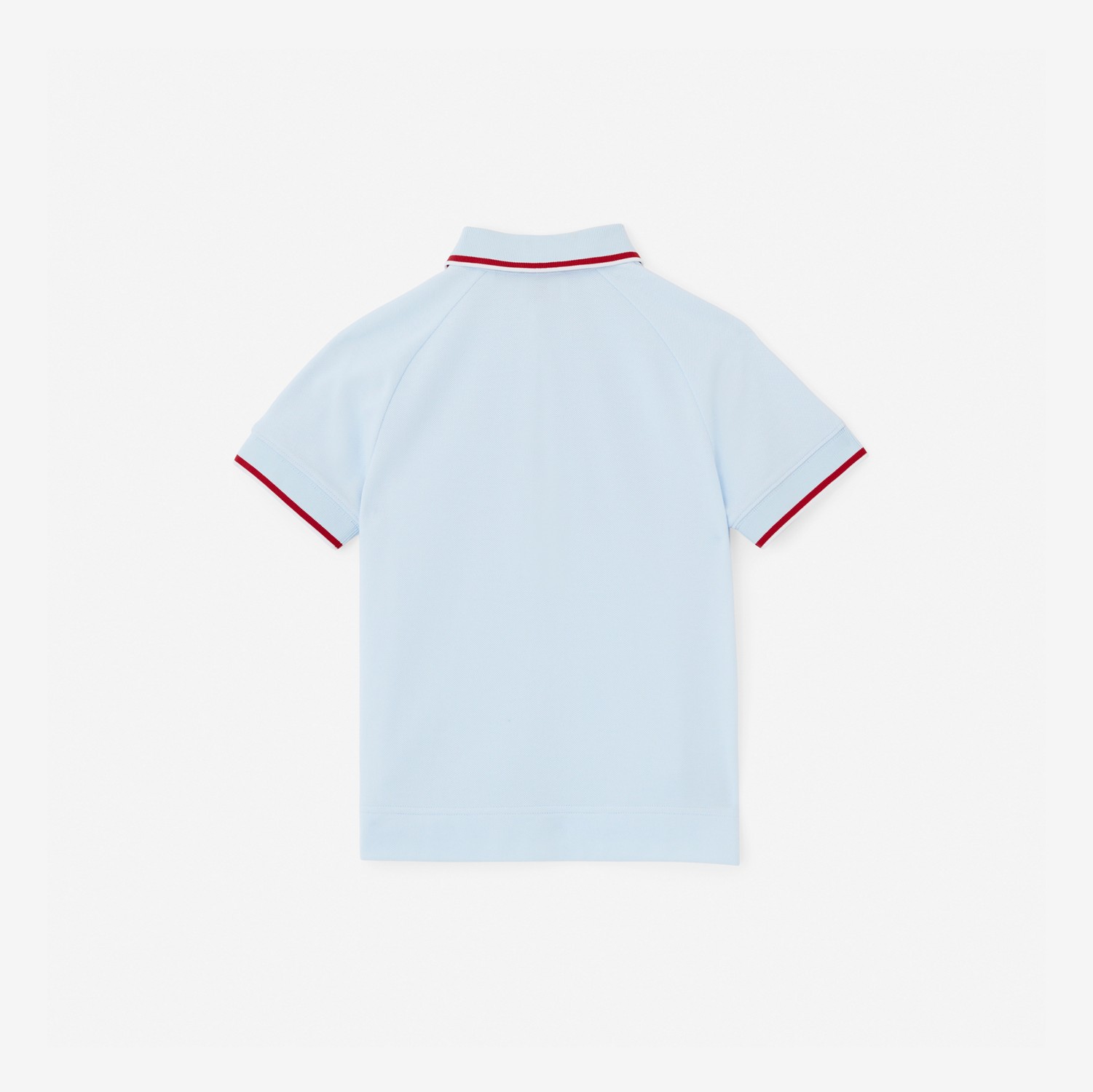 Logo Script Print Cotton Piqué Polo Shirt in Pale Blue - Children | Burberry® Official