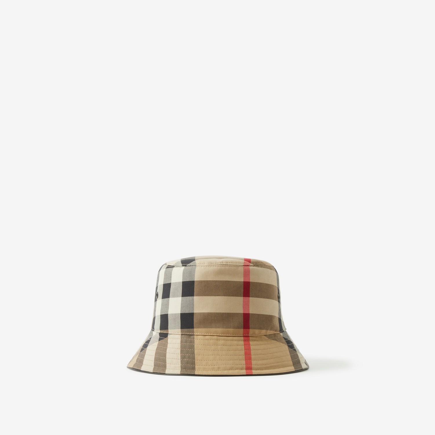 Chapéu Bucket de algodão com estampa xadrez grande (Bege Clássico) | Burberry® oficial
