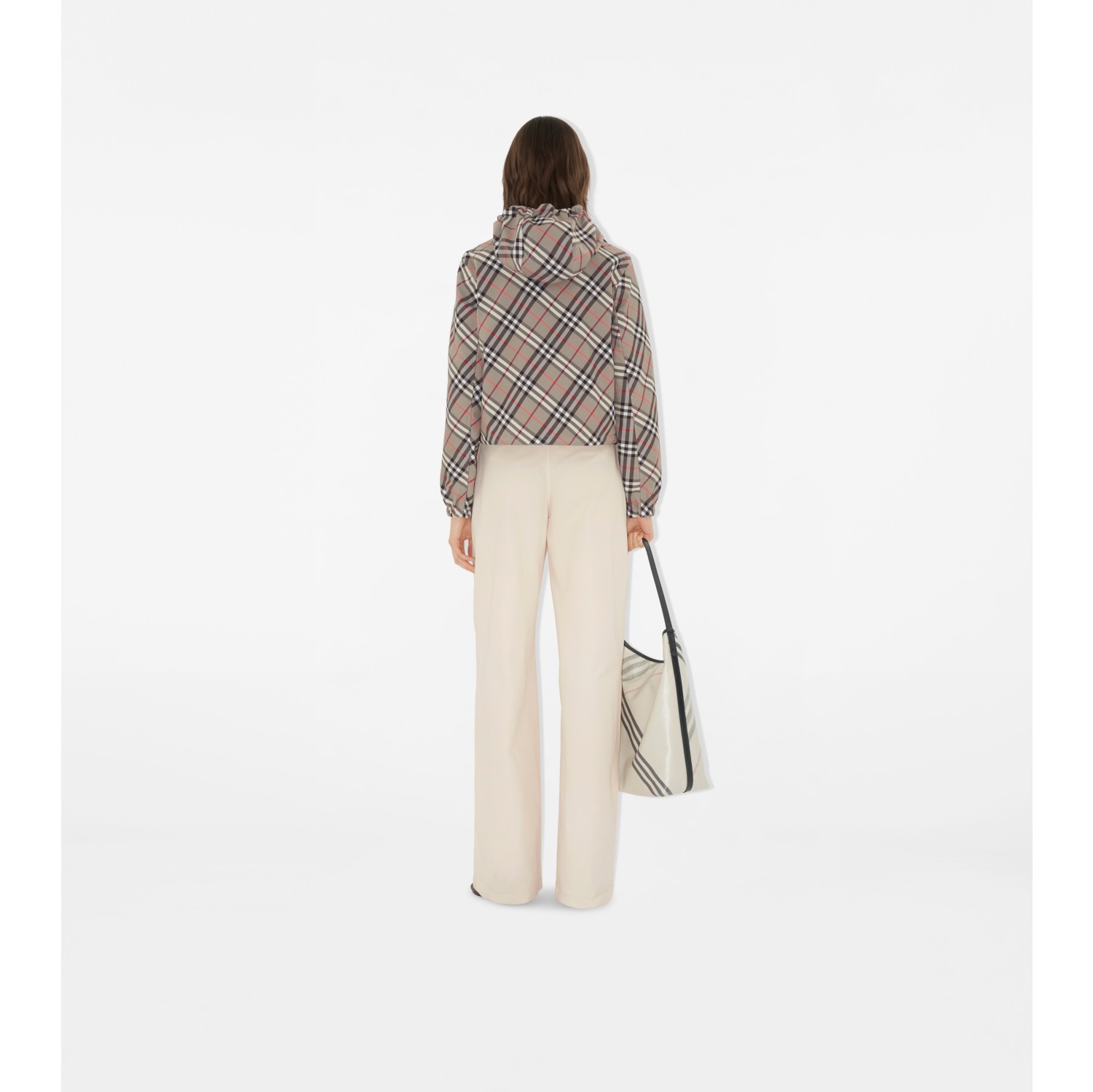 Cropped Reversible Check Jacket