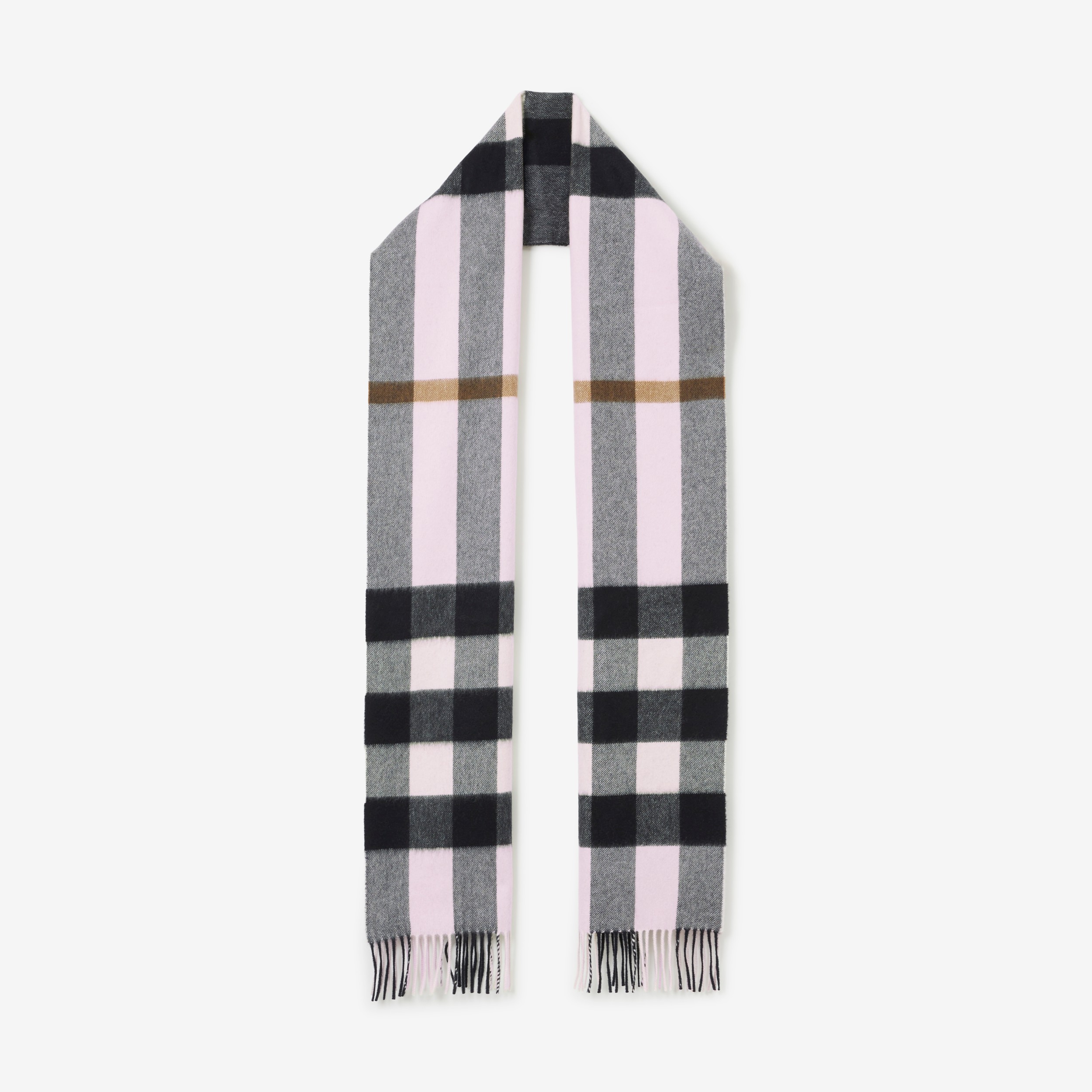 Check Cashmere Scarf in Pale Candy Pink | Burberry® Official