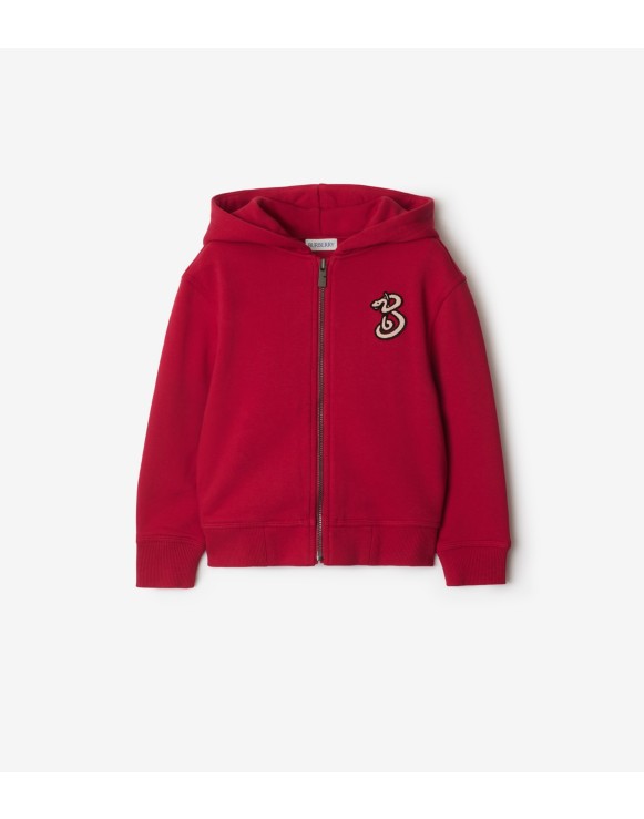 Hoodie zippé en coton B Snake