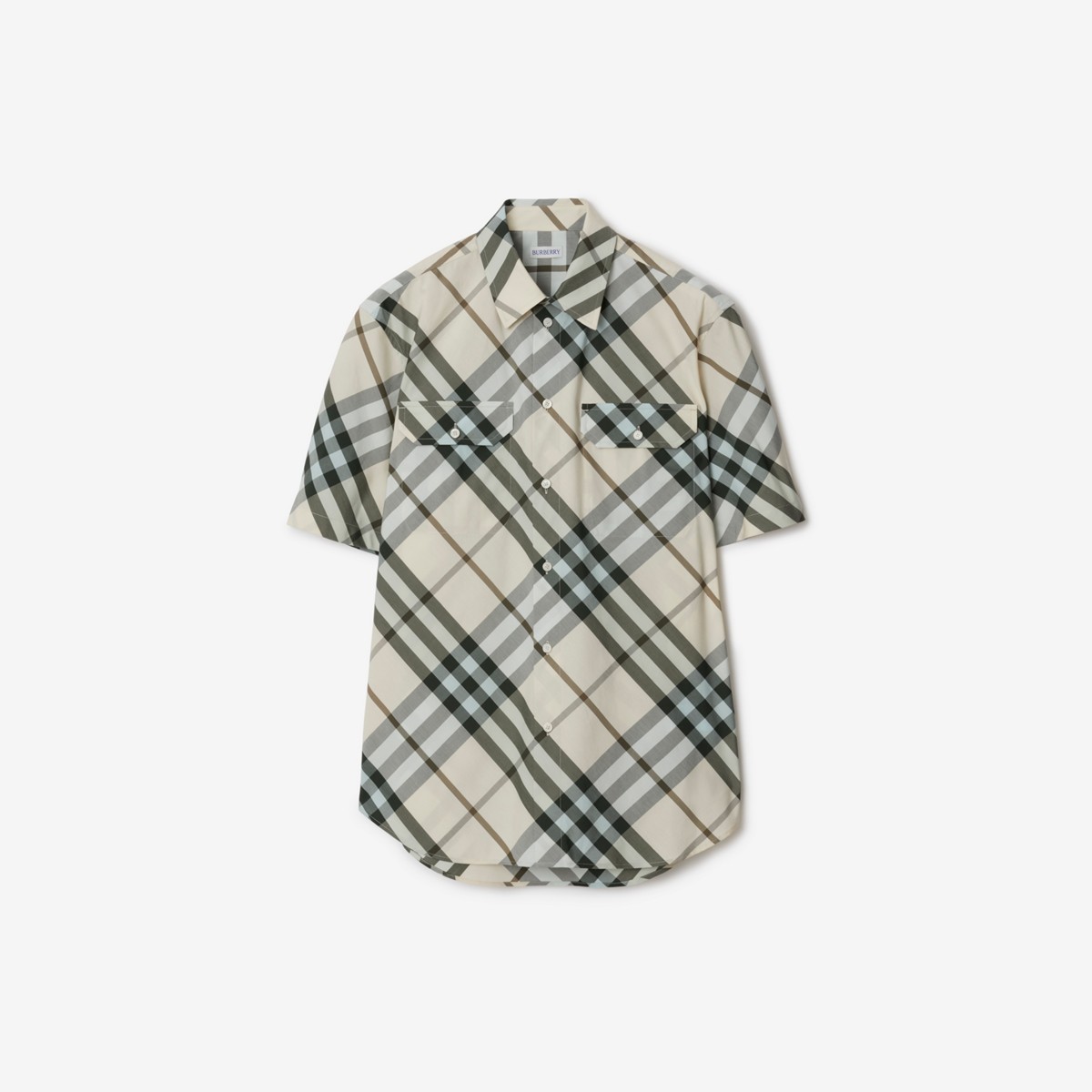 Shop Burberry Check Cotton Shirt In Alabaster