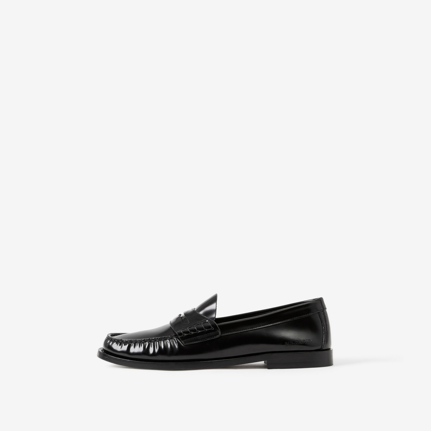 Coin Detail Leather Penny Loafers in Black - Women | Burberry® Official