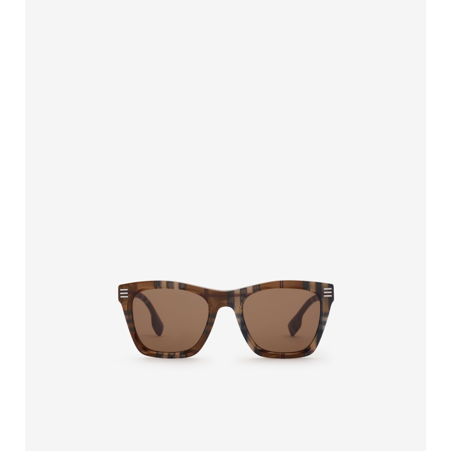 Check Square Sunglasses in Birch brown - Men | Burberry® Official