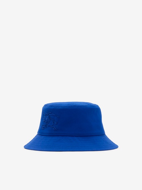 Burberry Cotton Blend Bucket Hat In Blue