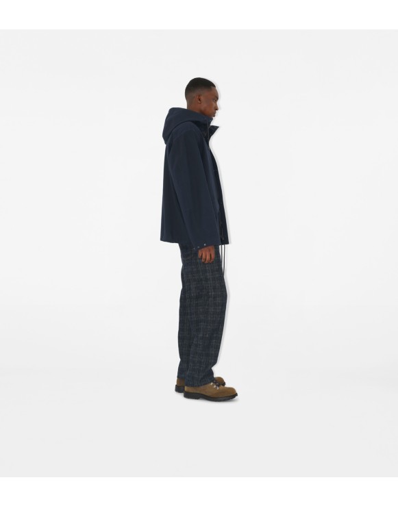 Parka courte en gabardine liée