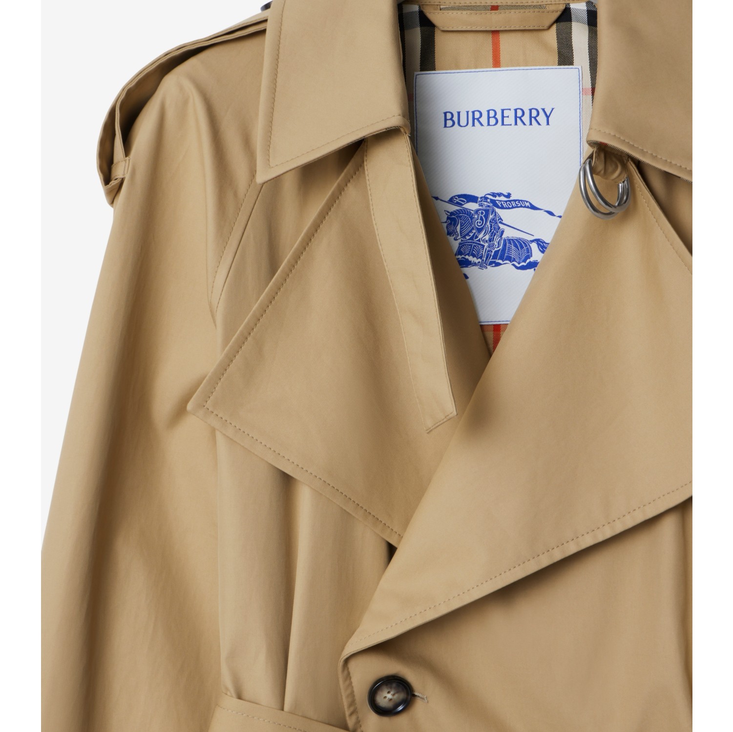 Gabardine Trench Jacket in Flax - Women, Cotton | Burberry® Official
