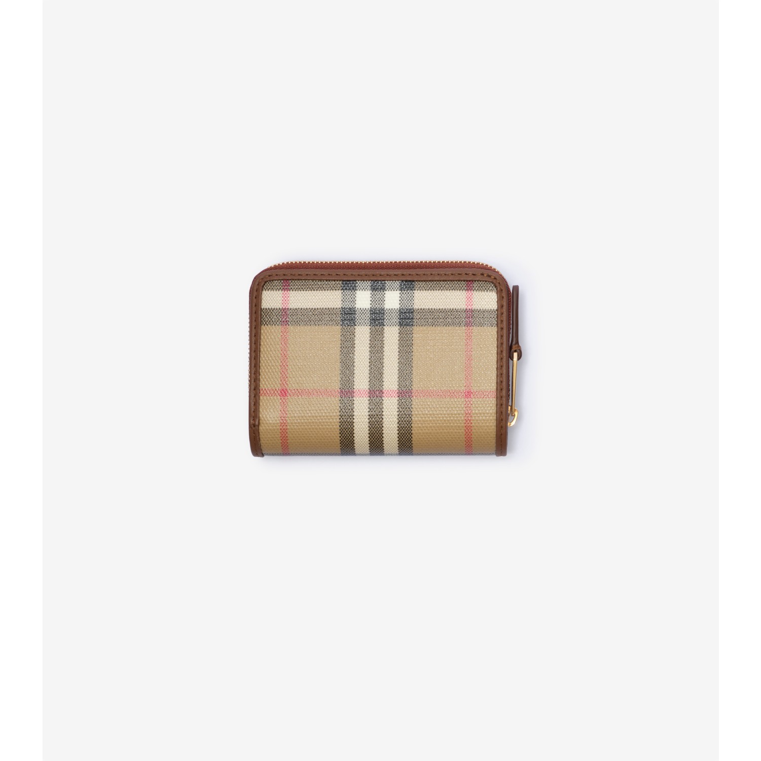 Small Check Zip Wallet in Archive beige - Women, Cotton | Burberry