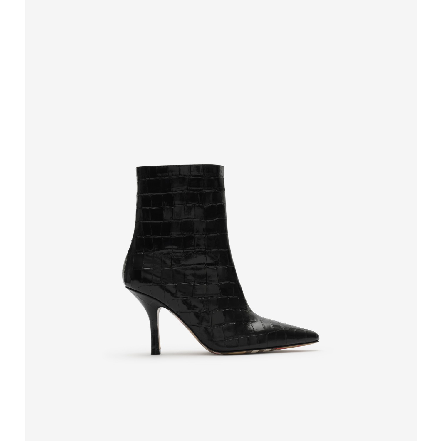 Crocodile-effect Leather Dame Ankle Boots​