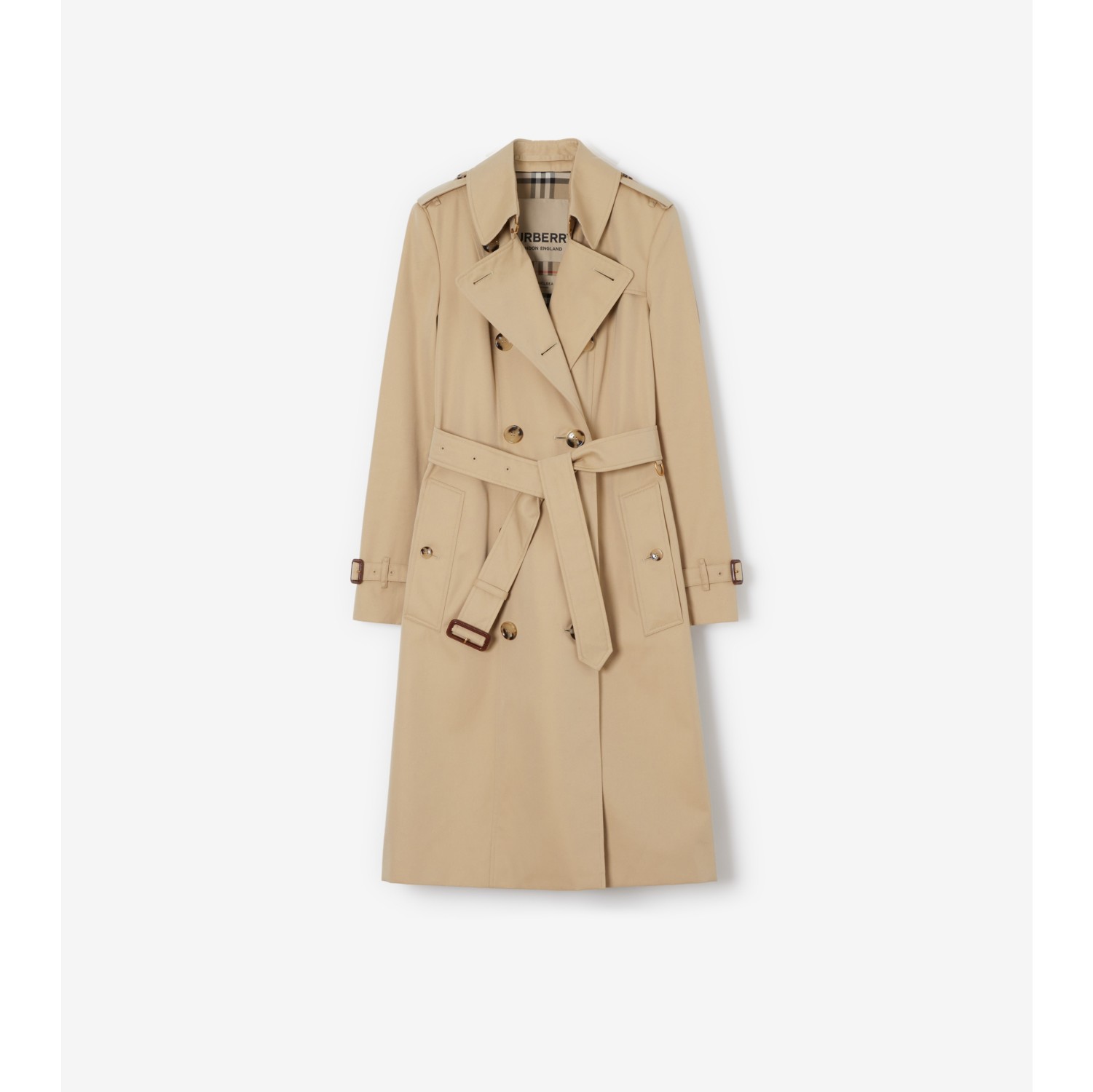 Long Chelsea Heritage Trench Coat in Honey Women Burberry Official