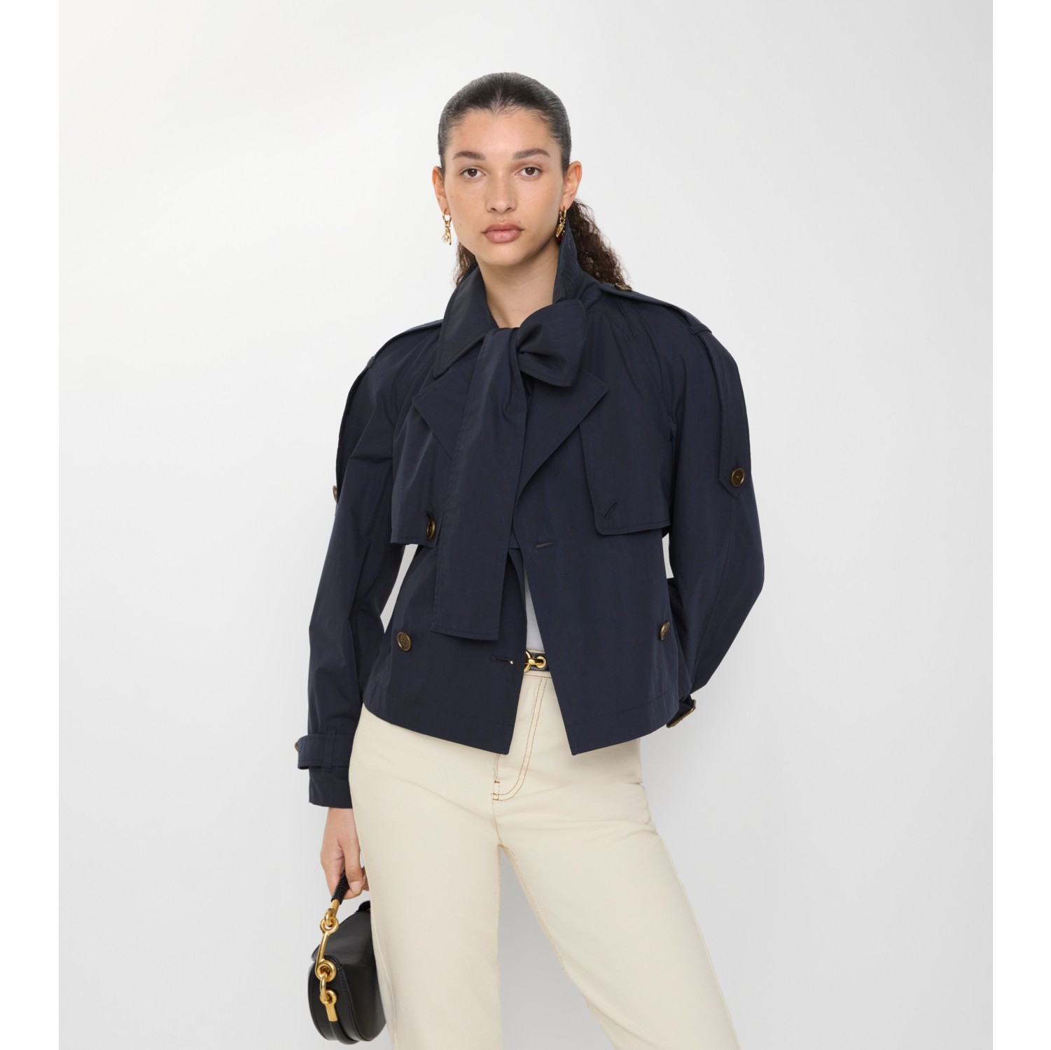 Short Canvas Trerose Trench Coat in Silhouette blue - Women | Burberry® Official