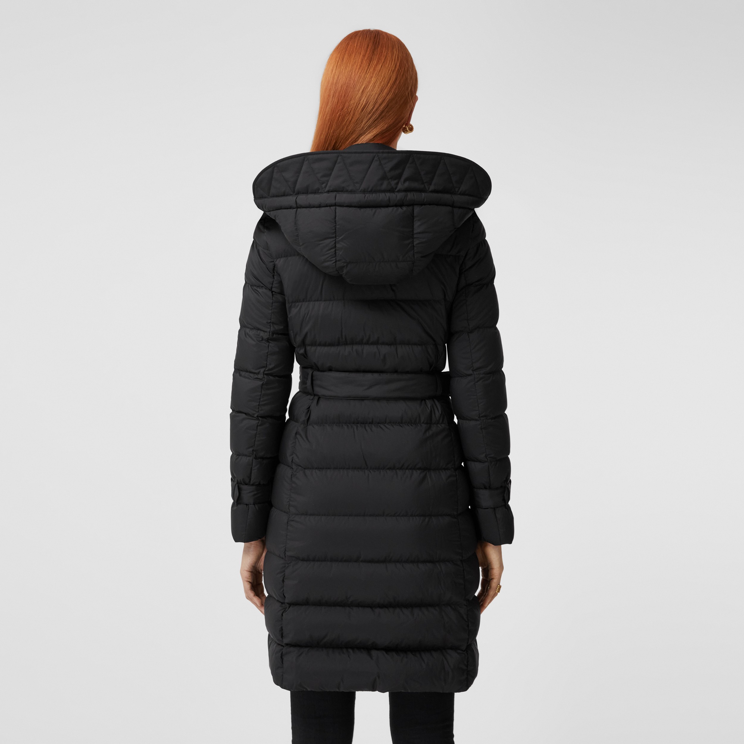 Detachable Hood Down-filled Coat in Black - Women | Burberry® Official - 3