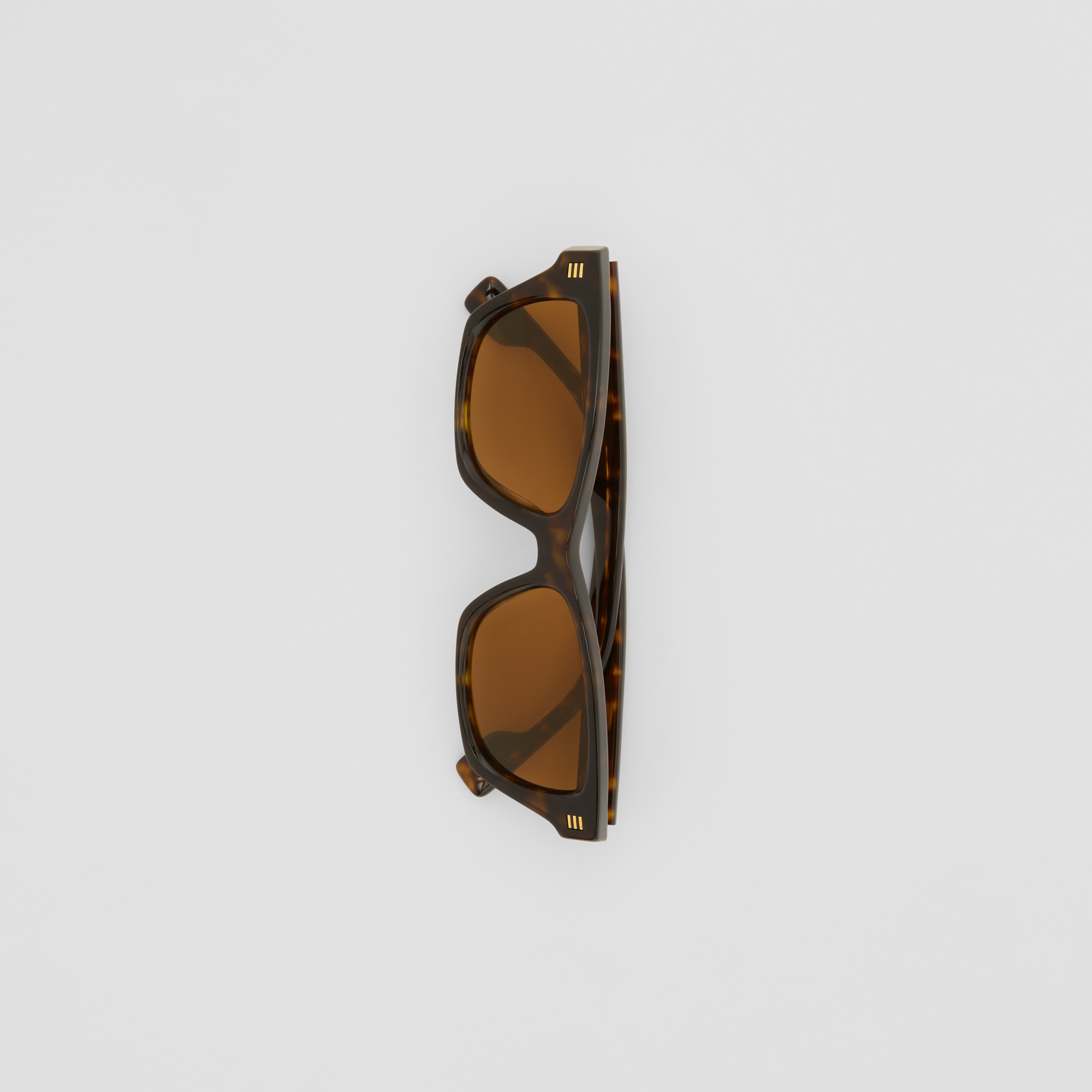 Logo Detail Rectangular Frame Sunglasses in Tortoiseshell - Men | Burberry® Official - 3