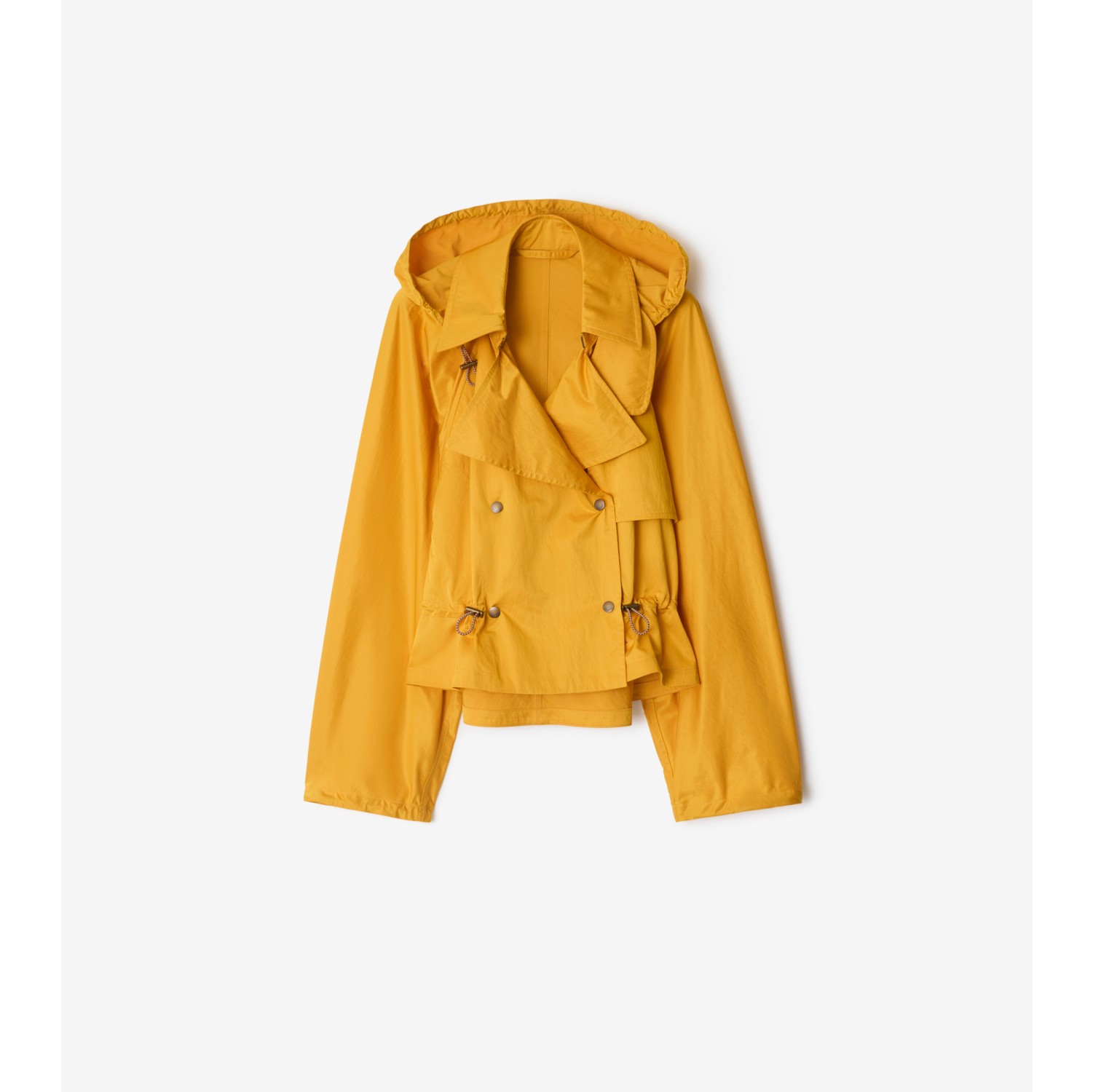 Veste trench à capuche en satin