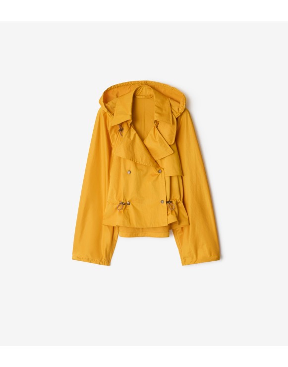 Veste trench à capuche en satin