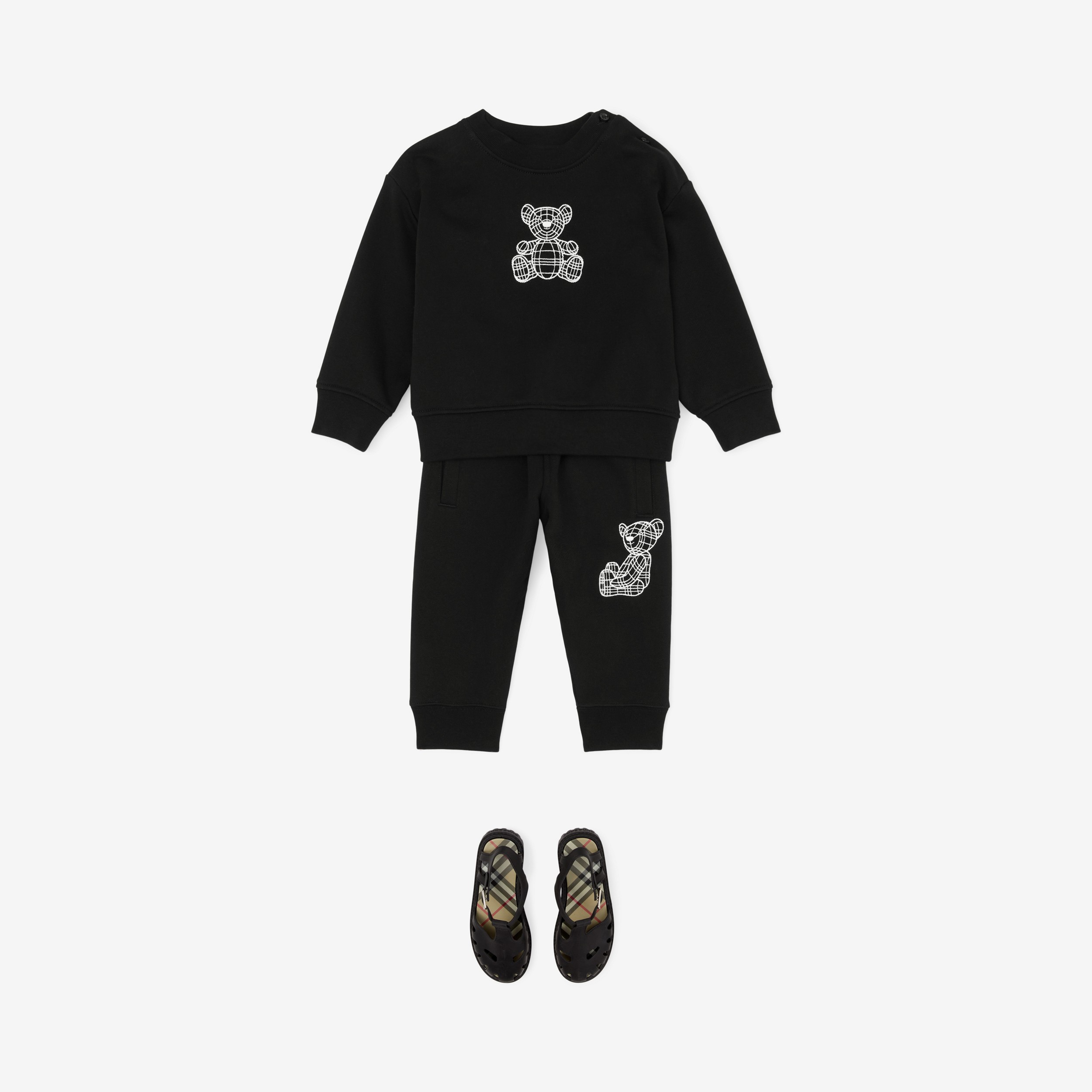 Thomas Bear Motif Cotton Jogging Pants in Black - Children | Burberry® Official - 4