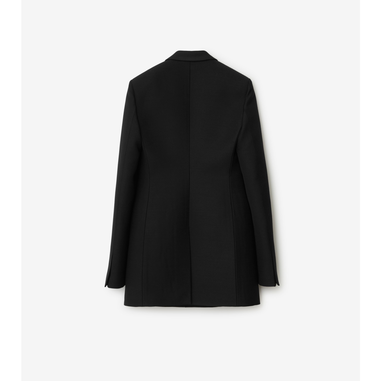 Womens Wool Tailored Blazer Black