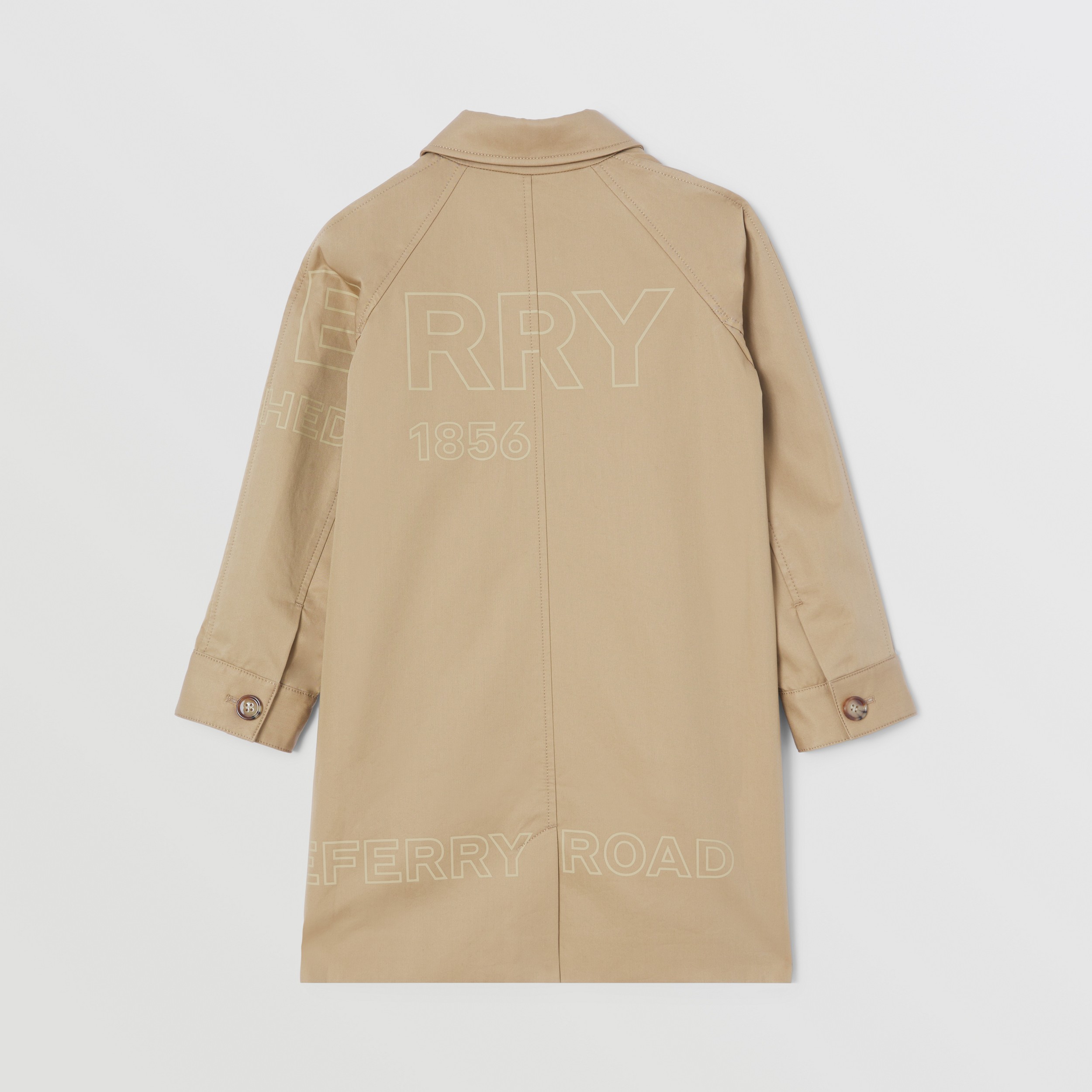 Horseferry Print Cotton Twill Car Coat in Archive Beige - Boy | Burberry® Official - 3
