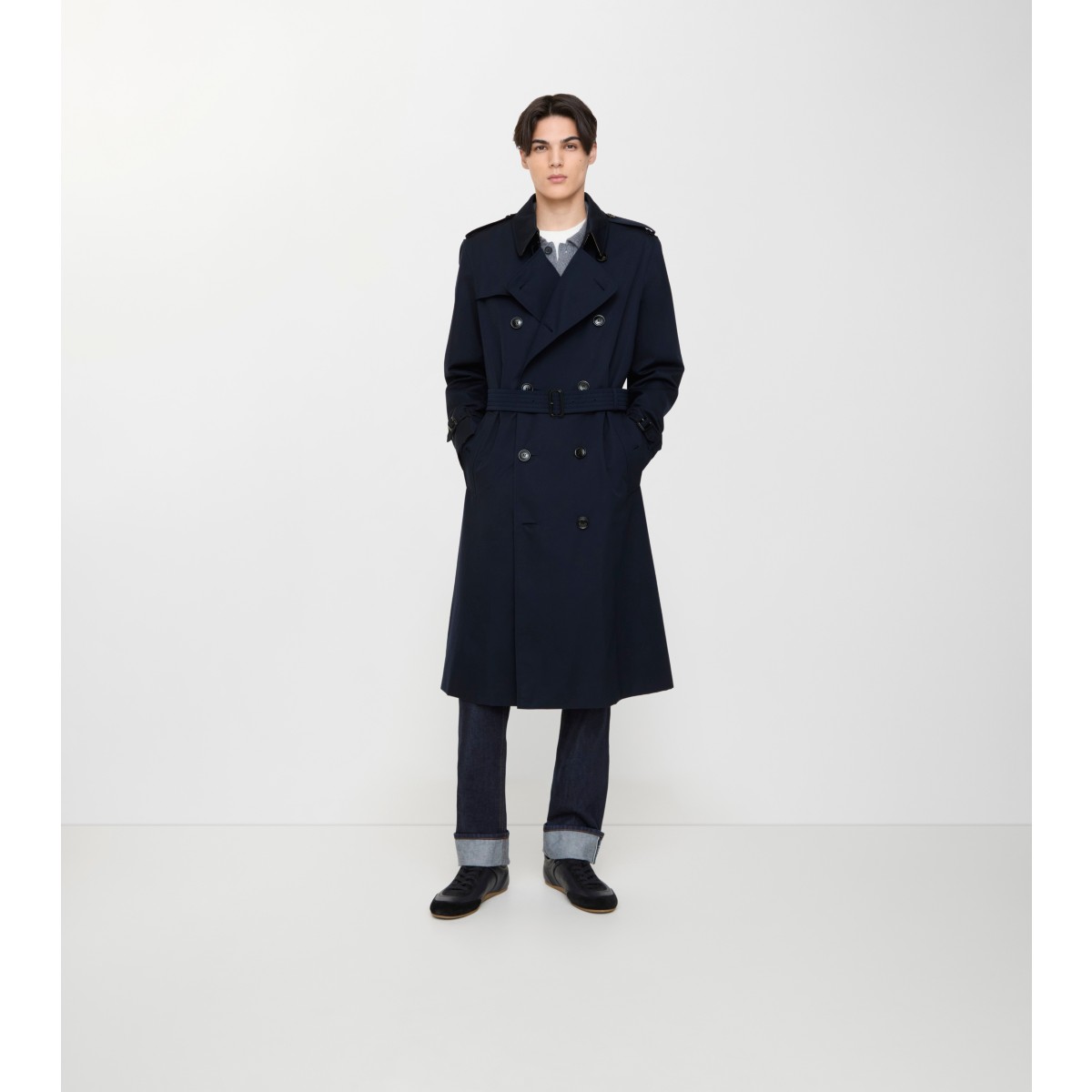  Check Long Kensington Heritage Trench Coat