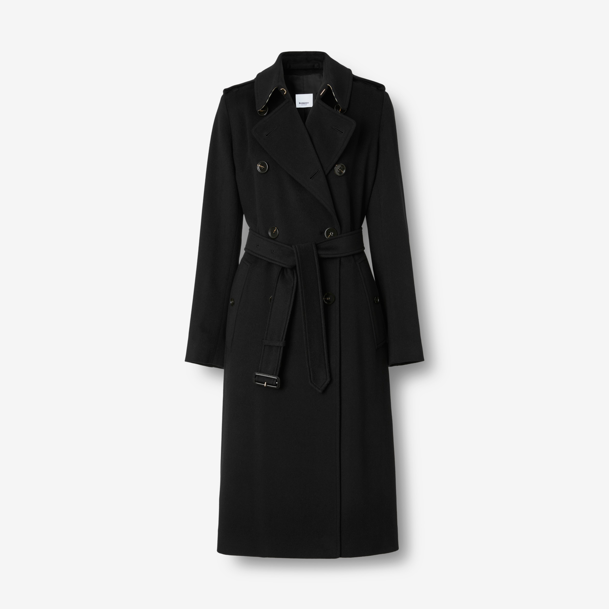 Trench coat Kensington en cachemir (Negro) - Mujer | Burberry® oficial