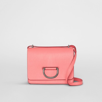 The Small Leather D-ring Bag in Bright Coral Pink - Women | Burberry ...