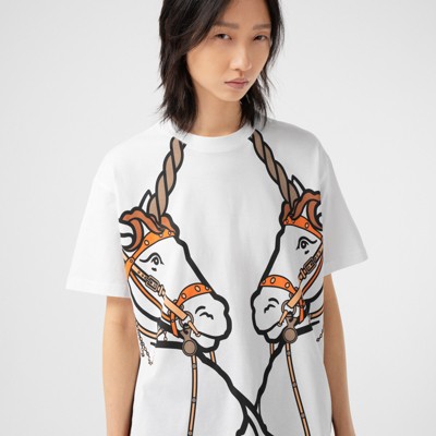 Unicorn Print Cotton Oversized T-shirt 
