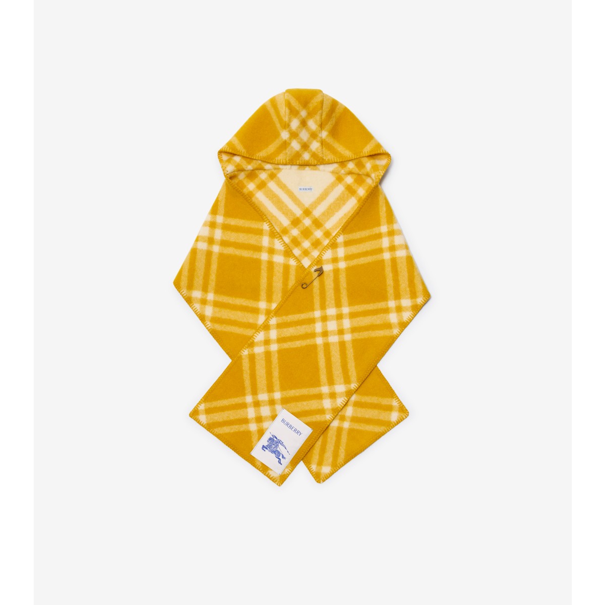  Check Wool Hooded Scarf