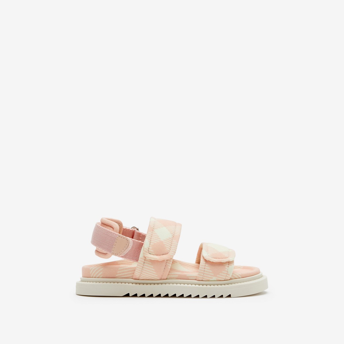 Burberry Childrens Check Sandals In Cool Rose Pink
