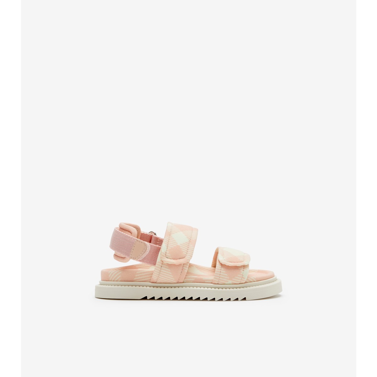 Burberry Childrens Check Sandals In Cool Rose Pink