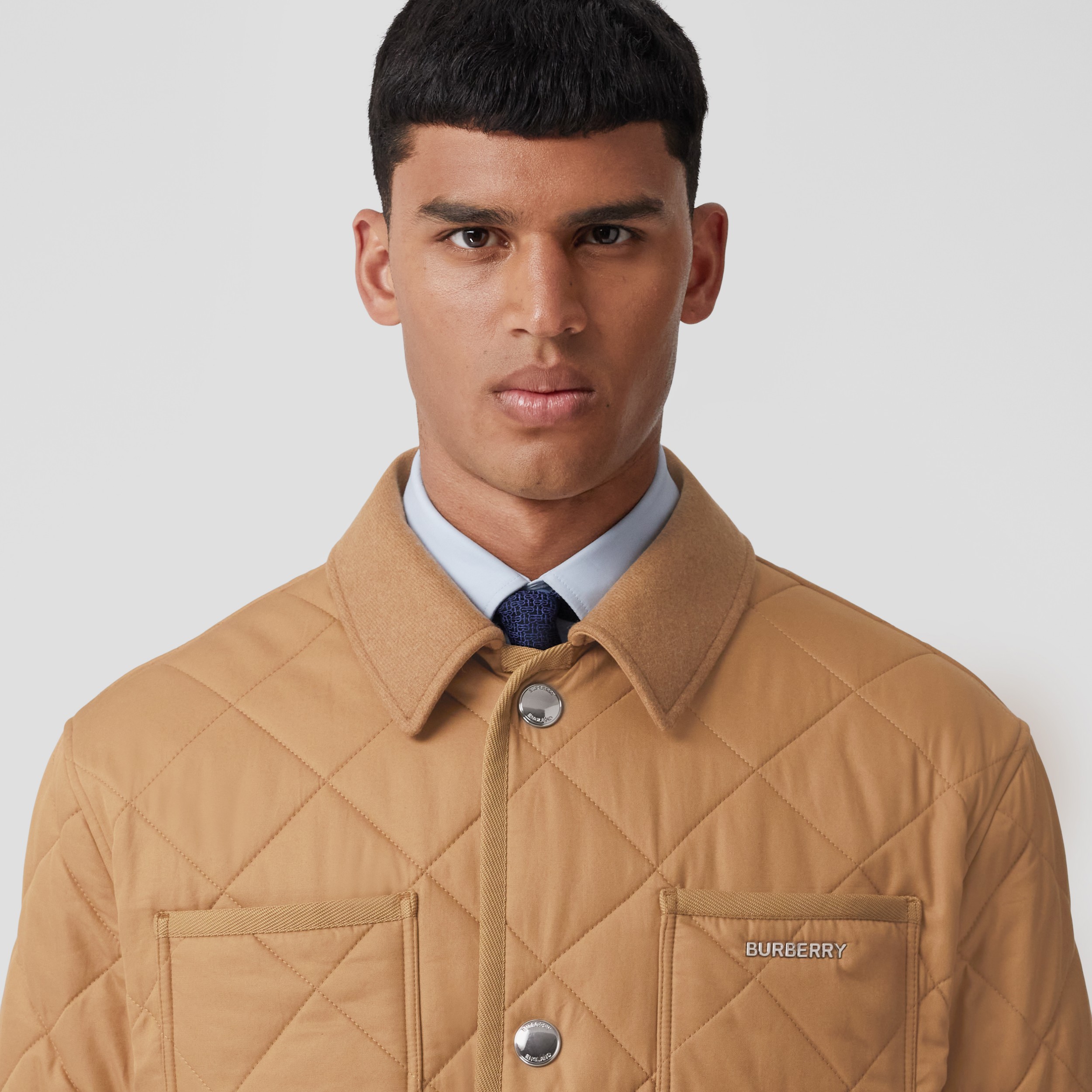 Diamond Quilted Cotton Gabardine Barn Jacket in Camel - Men | Burberry®  Official