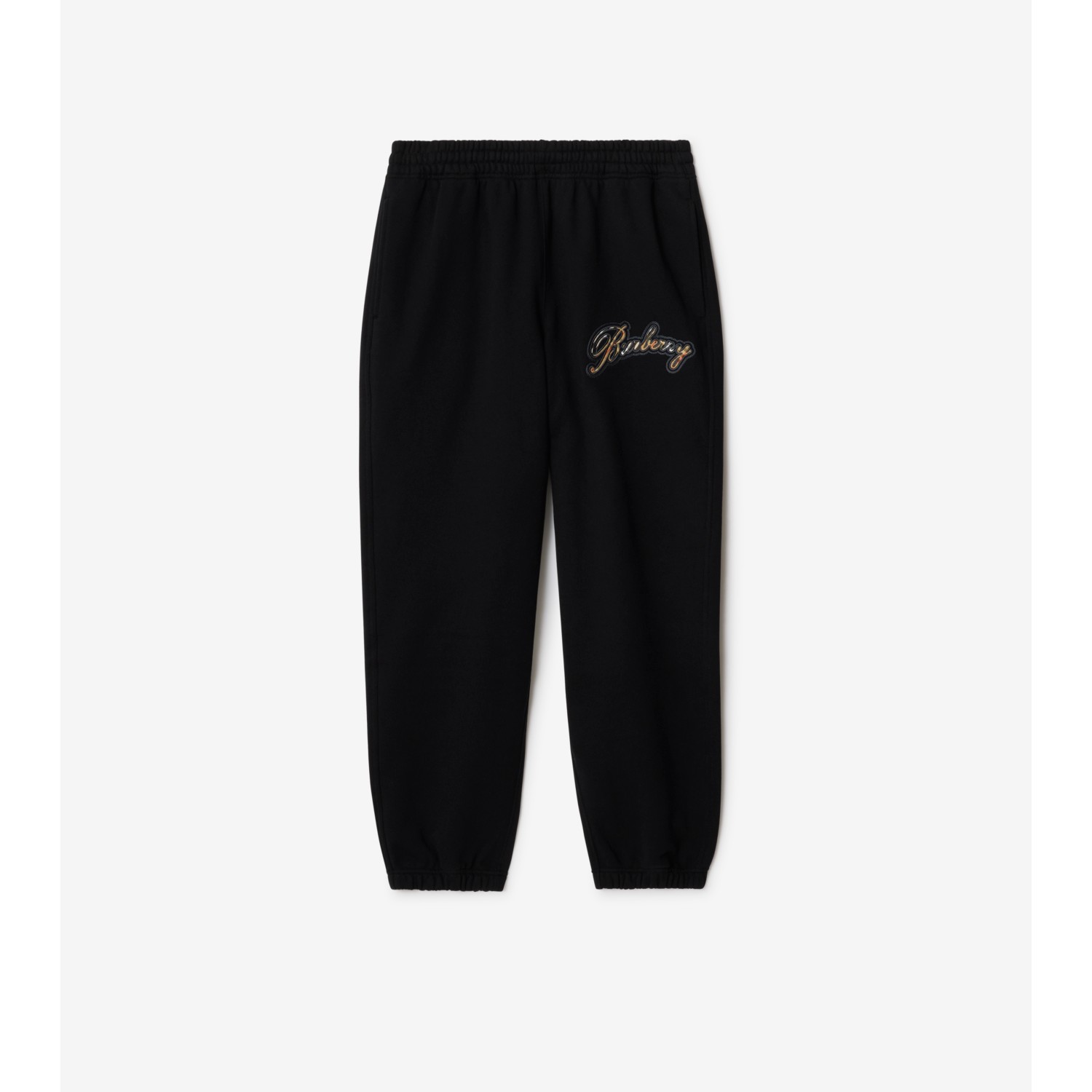 Check Cursive Logo Cotton Jogging Pants